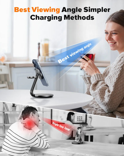 HERRBOL 3-In-1 Charging Station Compatible with Magsafe Wireless Charger for Iphone 12/13/14/15/16 Series for Airpods Iwatch Series Wireless Charger