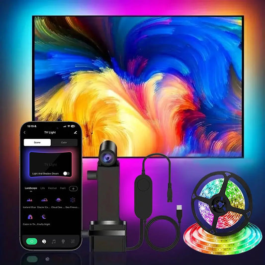 12.4FT LED Light Strip, USB Powered LED Light Strip, Smart LED TV Backlight, LED Ambient Light for Home Living Room Bedroom, Tv Led Lights