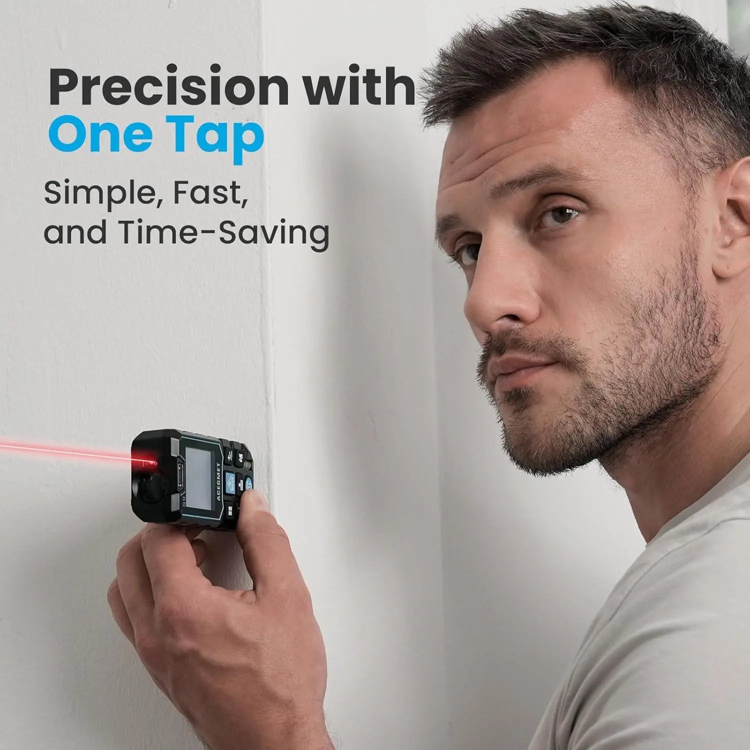 ACEGMET Laser Measure S9 , 229Ft Laser Measurement Tool, Room Laser Measuring Tool with 2 Bubble Levels, LCD Backlit Display, IP54 Waterproof, Pythagorean Mode for Distance, Area, Volume,For Men Gift Tiktokshopholidayhaul