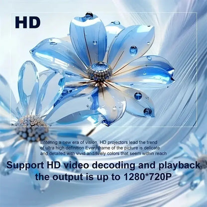 Upport 4K 1080P Home Theater Projector - 200ANSI, 130-Inch Screen, 180° Rotatable, Short-Throw Audio Crystal Portable Adjustable