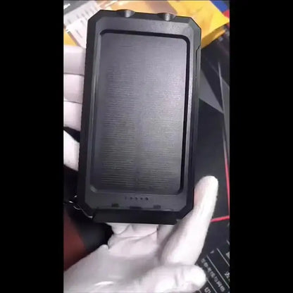 Portable Solar Power Bank with LED Light