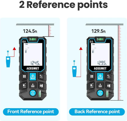 ACEGMET Laser Measure S9 , 229Ft Laser Measurement Tool, Room Laser Measuring Tool with 2 Bubble Levels, LCD Backlit Display, IP54 Waterproof, Pythagorean Mode for Distance, Area, Volume,For Men Gift Tiktokshopholidayhaul
