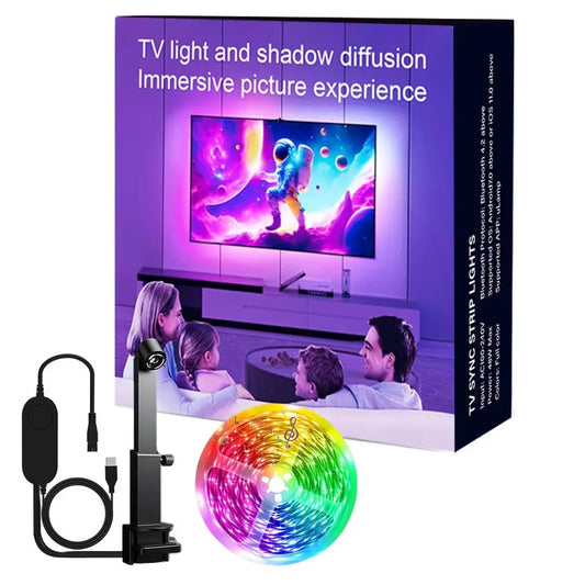 RGBIC LED TV Backlight Strip, Smart LED TV Backlight with APP Control, LED Strip Light for 55-65 Inch TV, Home Decor, Smart Home Integration